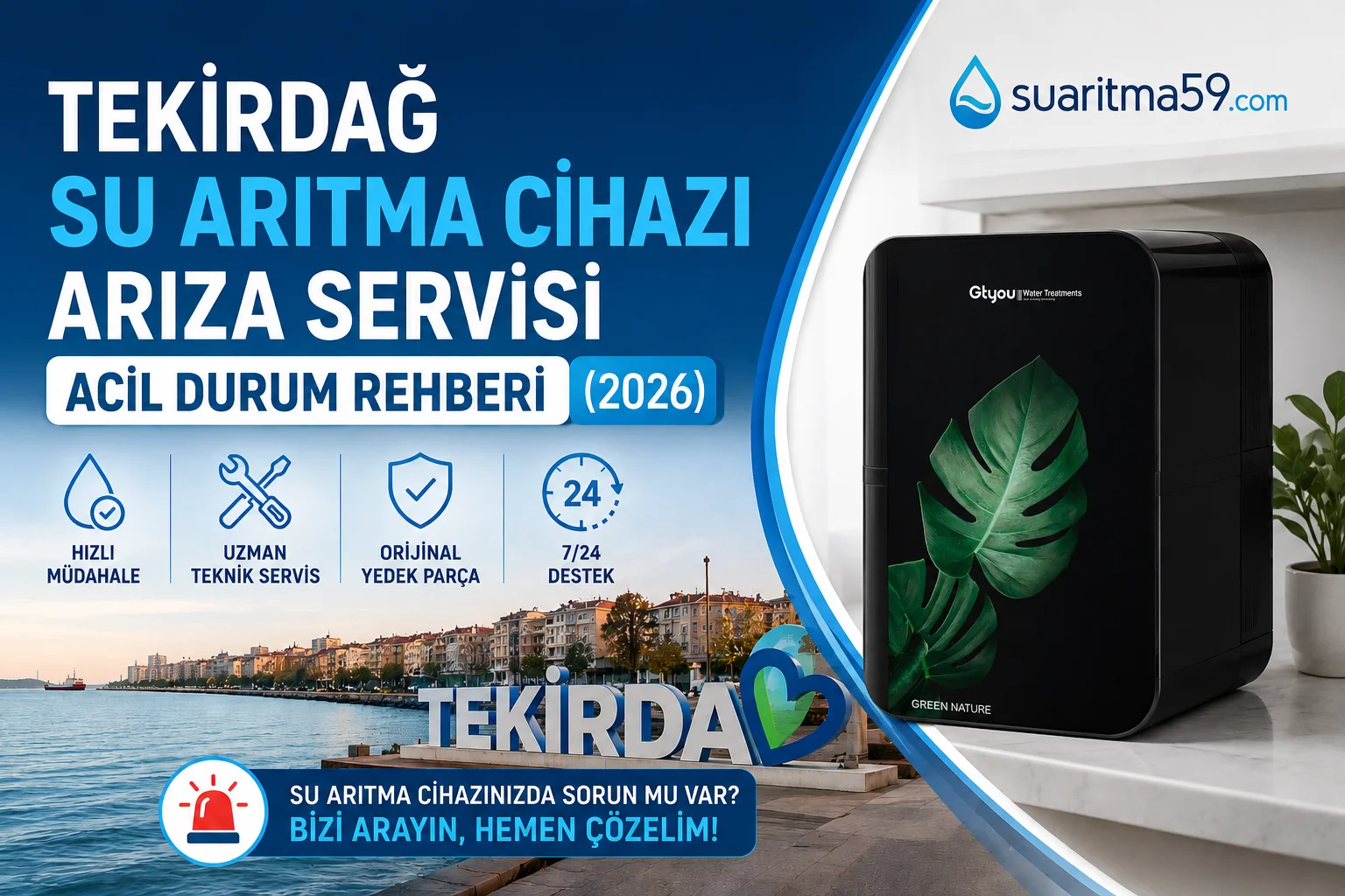 Tekirdağ Su Arıtma Cihazı Arıza Servisi: Acil Durum Rehberi (2026)
