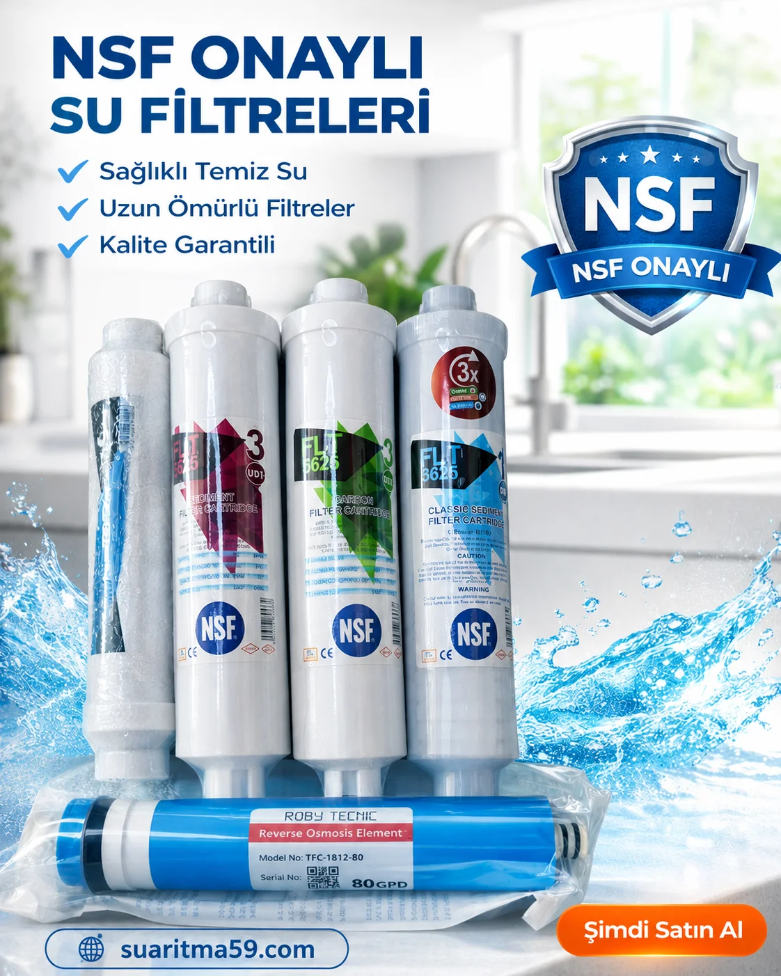 5'li Filtre Seti NSF Onaylı Premium Kalite